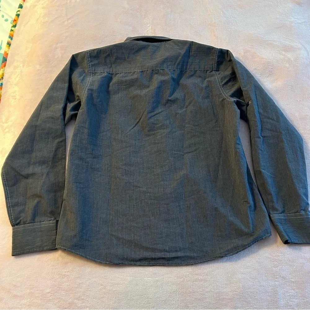 Metro Black Rue 21 gray long sleeve button down shirt size S casual cotton